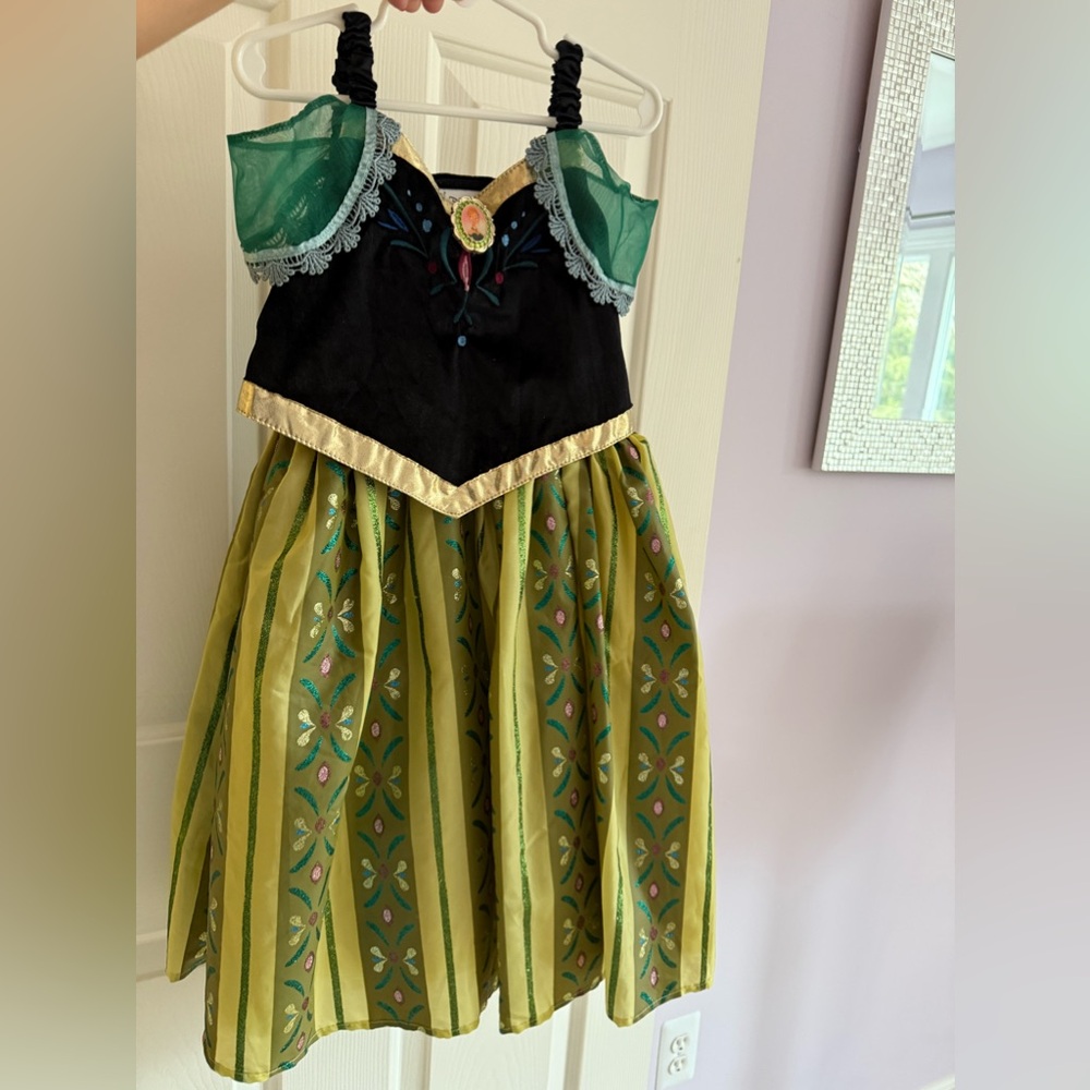Kids Authentic Disney Frozen -Anna. Green and Black Princess Costume